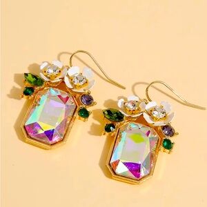 New Colorful Boho Gemstone Floral Earrings - Perfect Gift